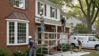 Detroit, MI painting contractor applying interior paint for a residential service project