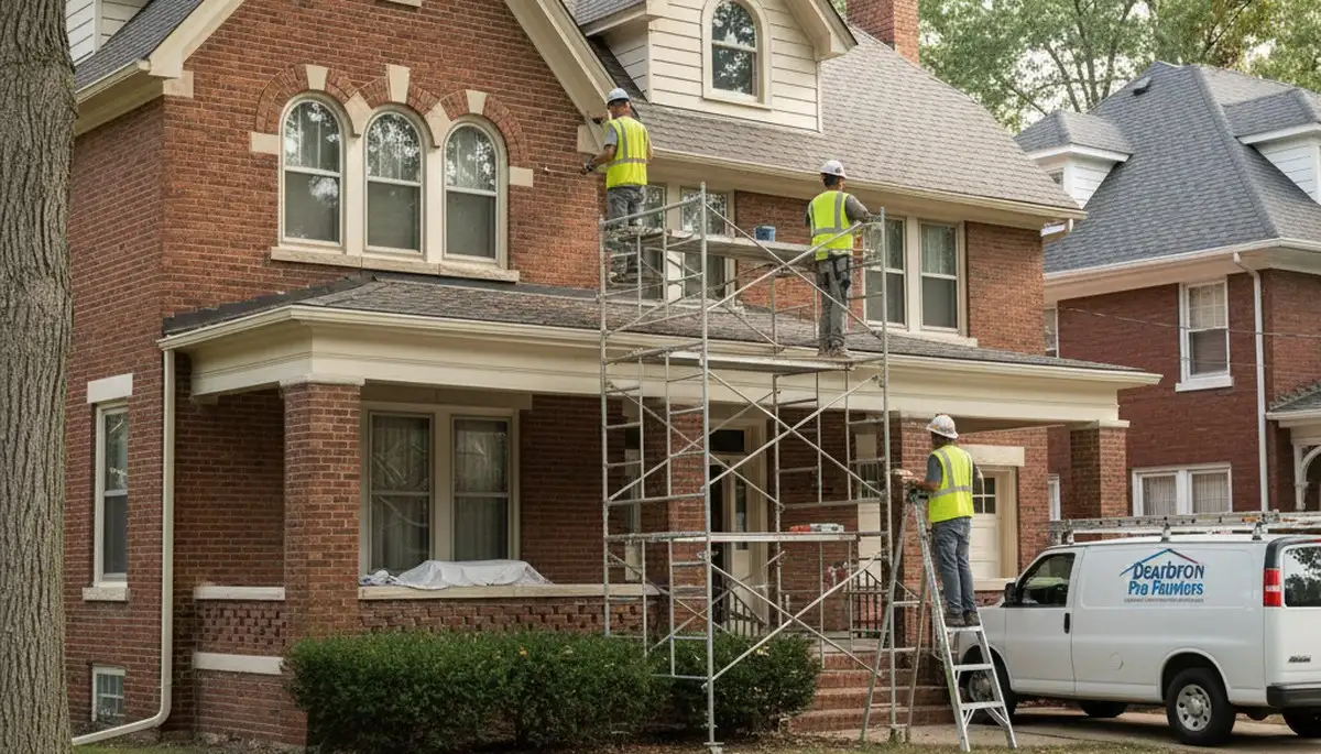 Professional painters in Detroit, MI applying interior paint for a home improvement project