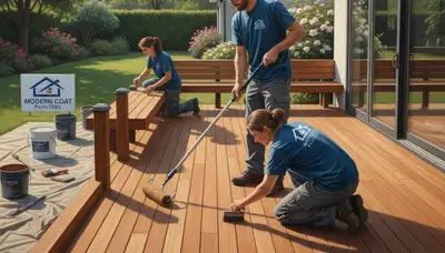 Detroit, MI deck painting by Detroit Paint Pros for durable wood deck protection