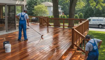 Detroit, MI deck sealing service protecting wood decks from moisture, UV rays, and winter damage