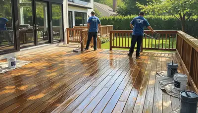 Detroit, MI deck sealing service protects wood decks from moisture, UV rays, and winter damage