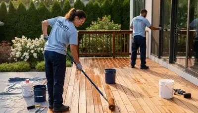 Detroit deck staining service in Detroit, MI protecting wood decks with durable weather-resistant finish