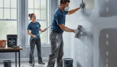 Detroit, MI drywall repair by Detroit Paint Pros for cracks, holes, and smooth patchwork finishes