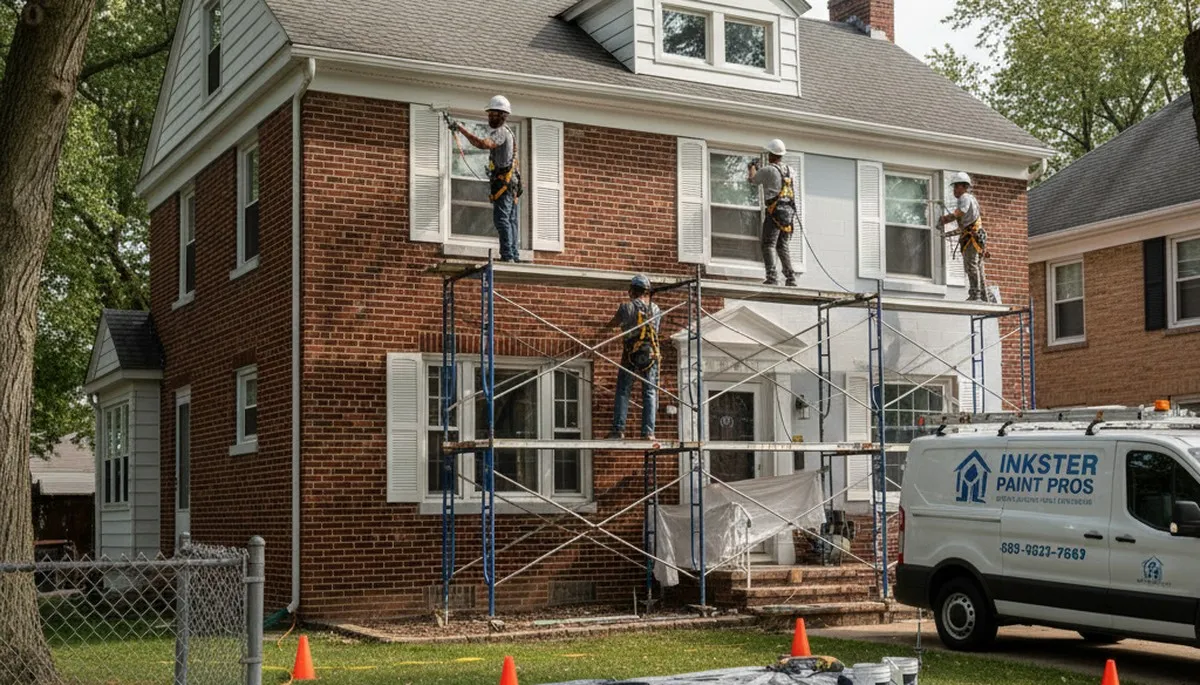 Detroit, MI painting contractor completing interior house painting for a local home